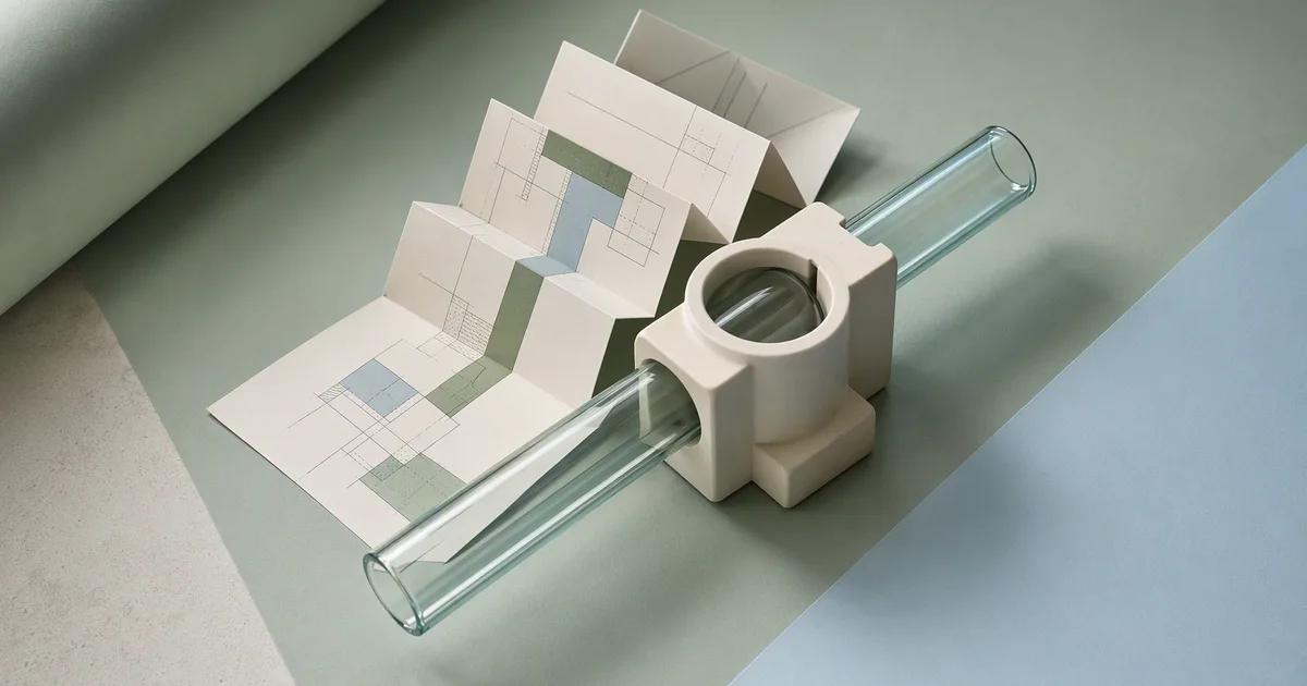 Paper, glass, and ceramic forms representing three integration layers.
