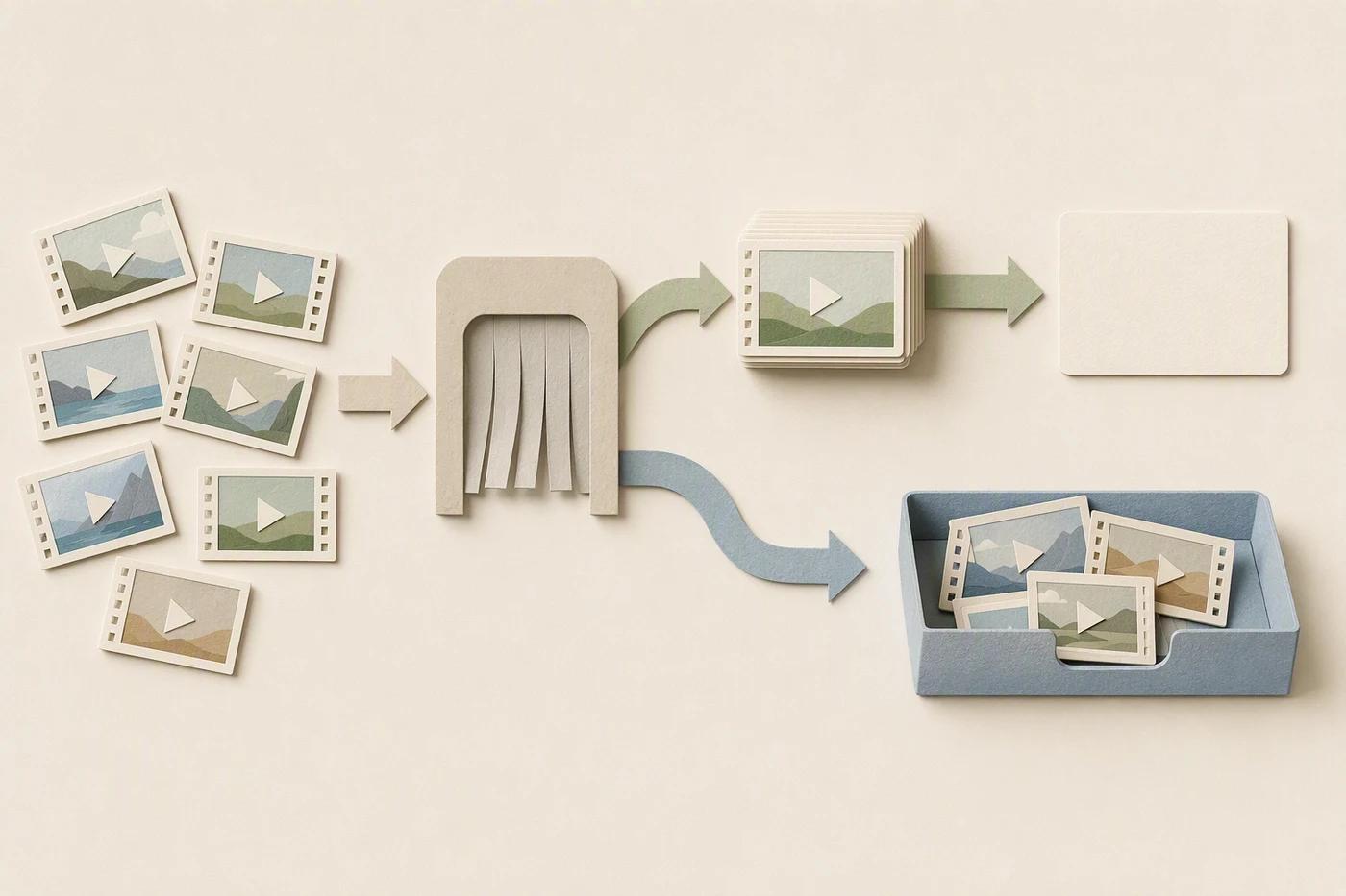 Viewing cards separate into an admitted group and a set aside group before reaching a blank calculation card.
