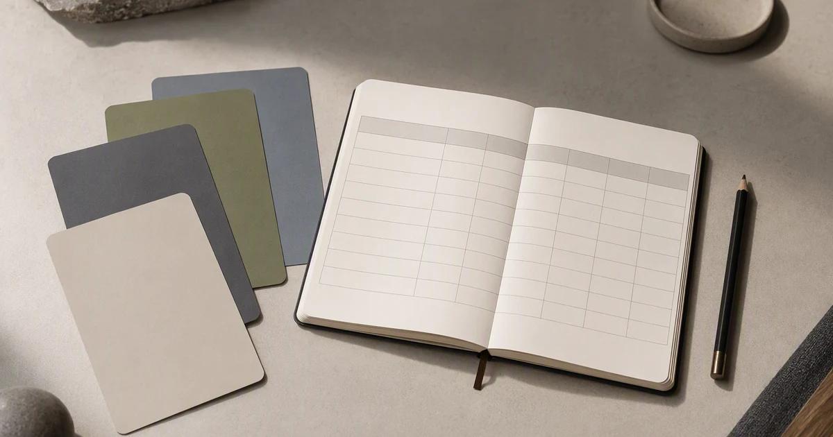 AI-generated conceptual cover: An editorial product-photography style arrangement of several distinct blank software-tool cards beside an open comparison notebook and a pencil. Sophisticated materials and natural shadows; a neutral evaluation scene without vendor logos, scores, or fake interfac