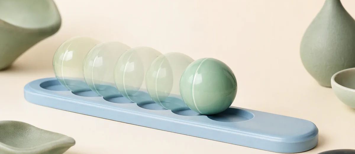 Several translucent echoes leading to one solid object, illustrating retries with one intended effect.