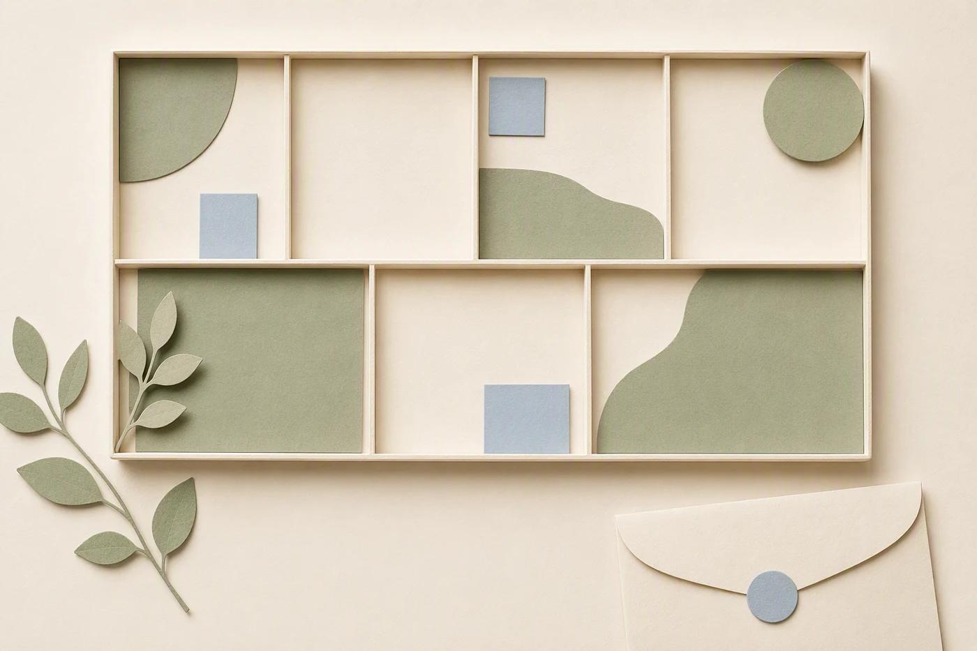 A weekly work tray holds a few marketing blocks and larger open spaces for delivery and follow-up.