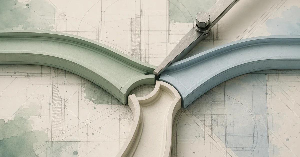 Three interlocking tracks aligned with a small metal adjustment tool