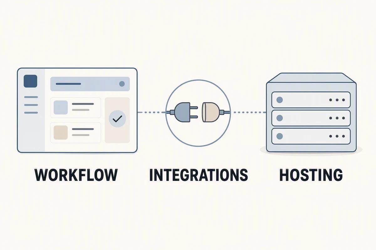 Compare the publishing workflow, hosting responsibilities, and integrations your team will maintain. AI-generated infographic.