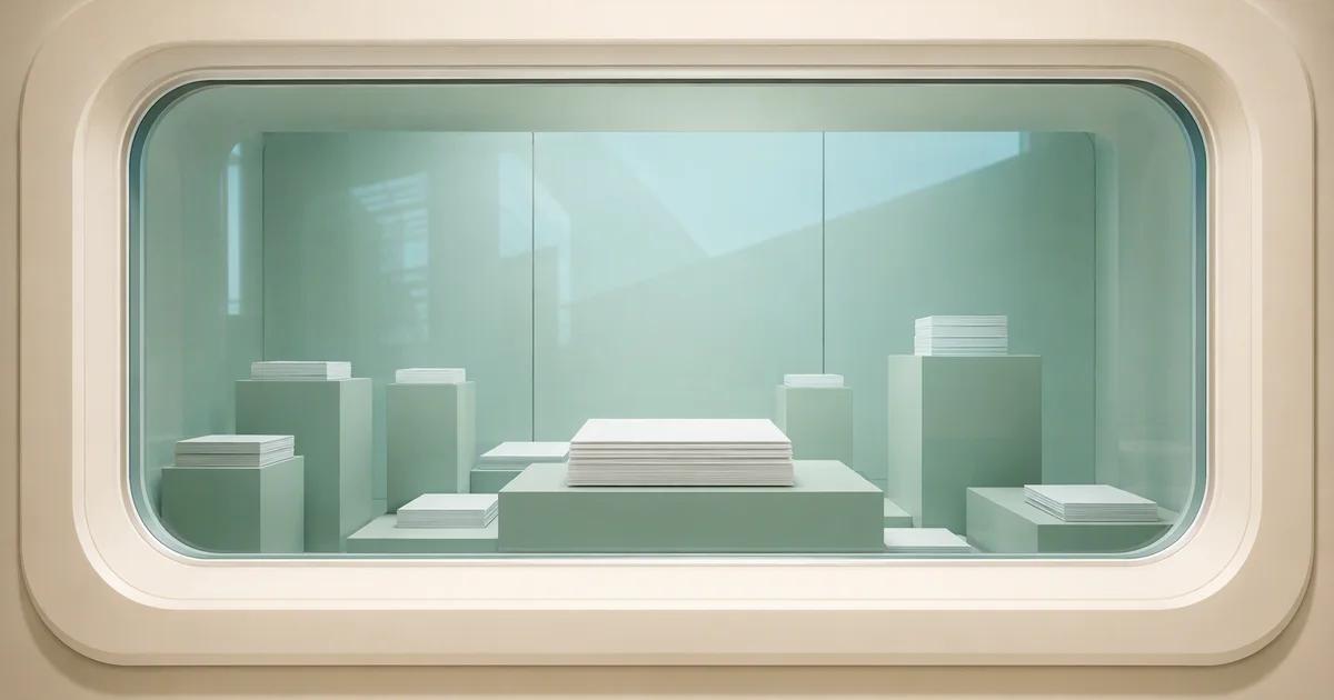 Documents visible through a glass barrier illustrating read access without direct changes.