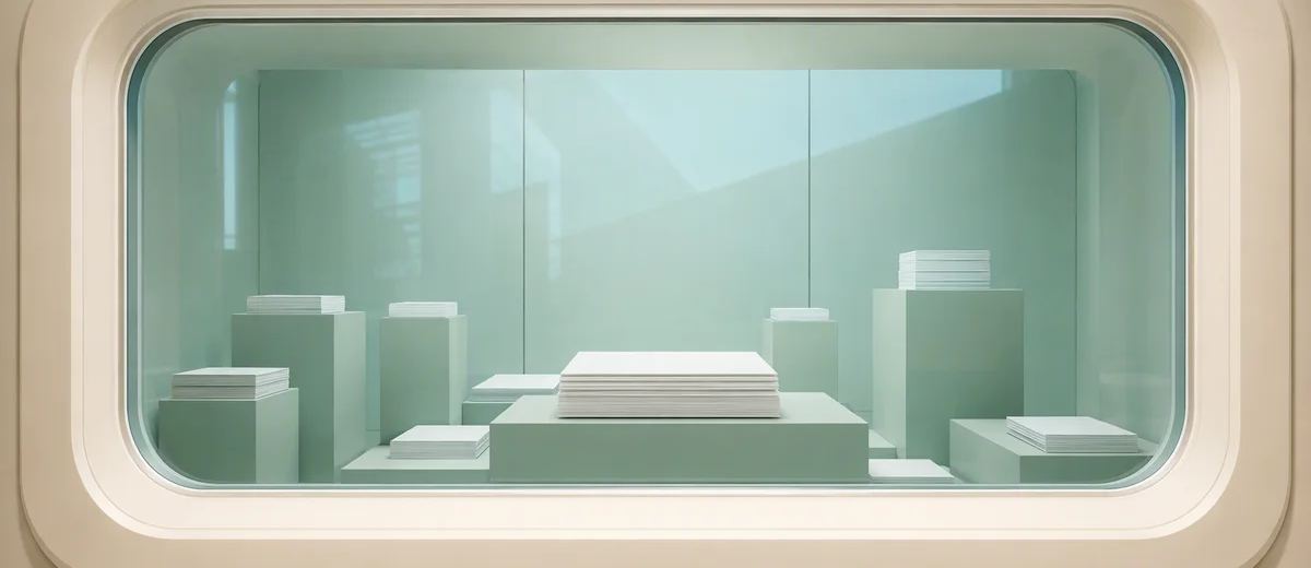 Documents visible through a glass barrier illustrating read access without direct changes.