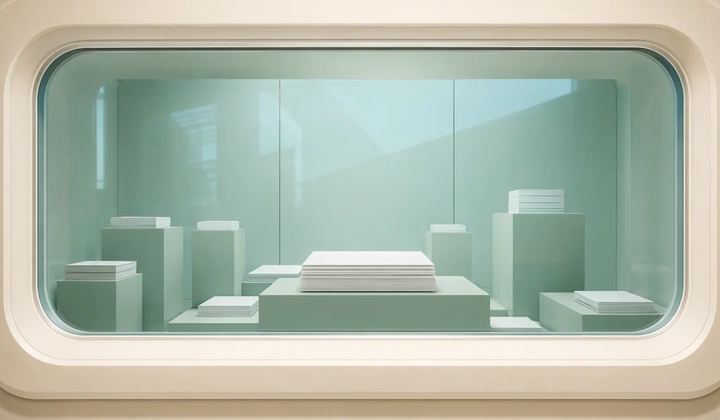Documents visible through a glass barrier illustrating read access without direct changes.
