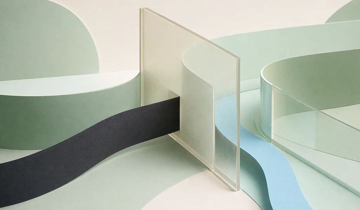 A dark ribbon separated from a clear channel illustrating an instruction trust boundary.