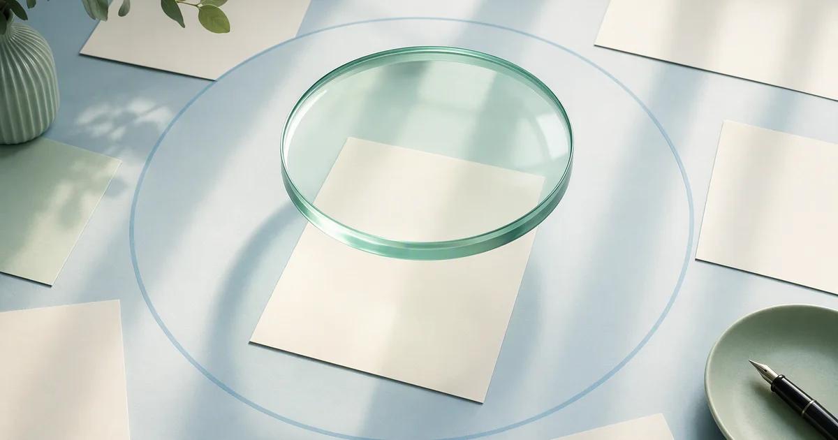 A lens focused on one document inside a review boundary.