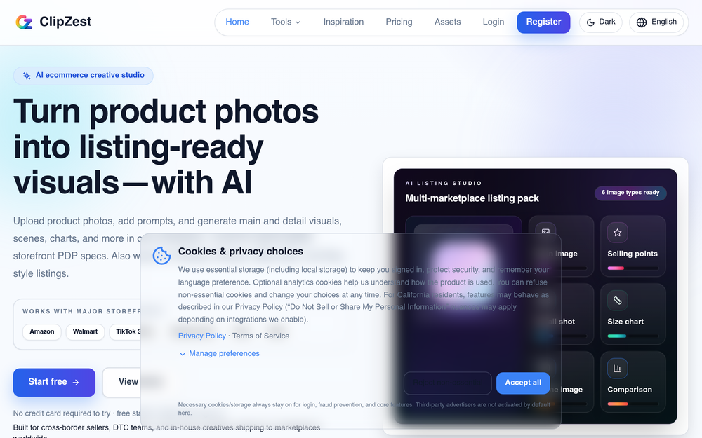 Clipzest website preview