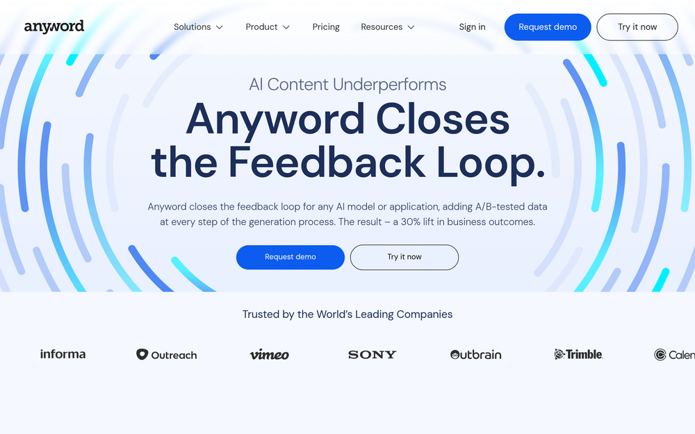 Anyword website preview