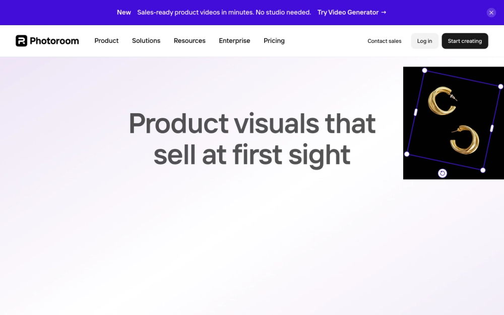 Photoroom website preview