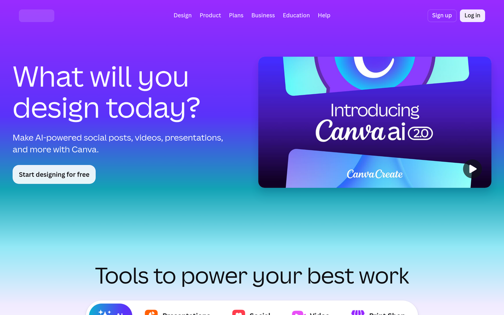 Canva website preview