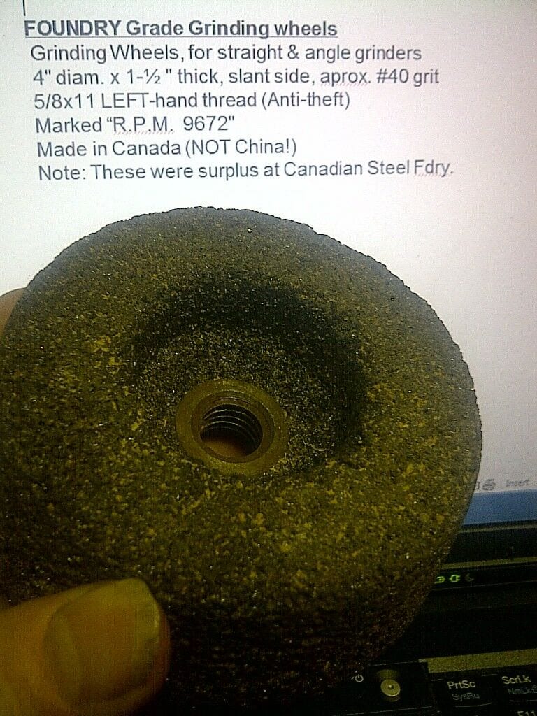 GRINDING WHEELS, New! - 4" solid, foundry, welding etc.; steel Core, 1/2 PRICE