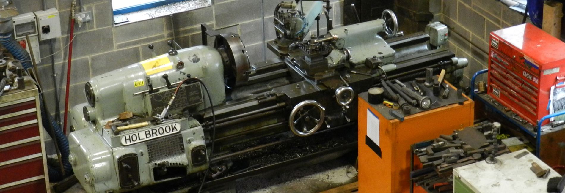 Holbrook engine lathe in the Machineco shop