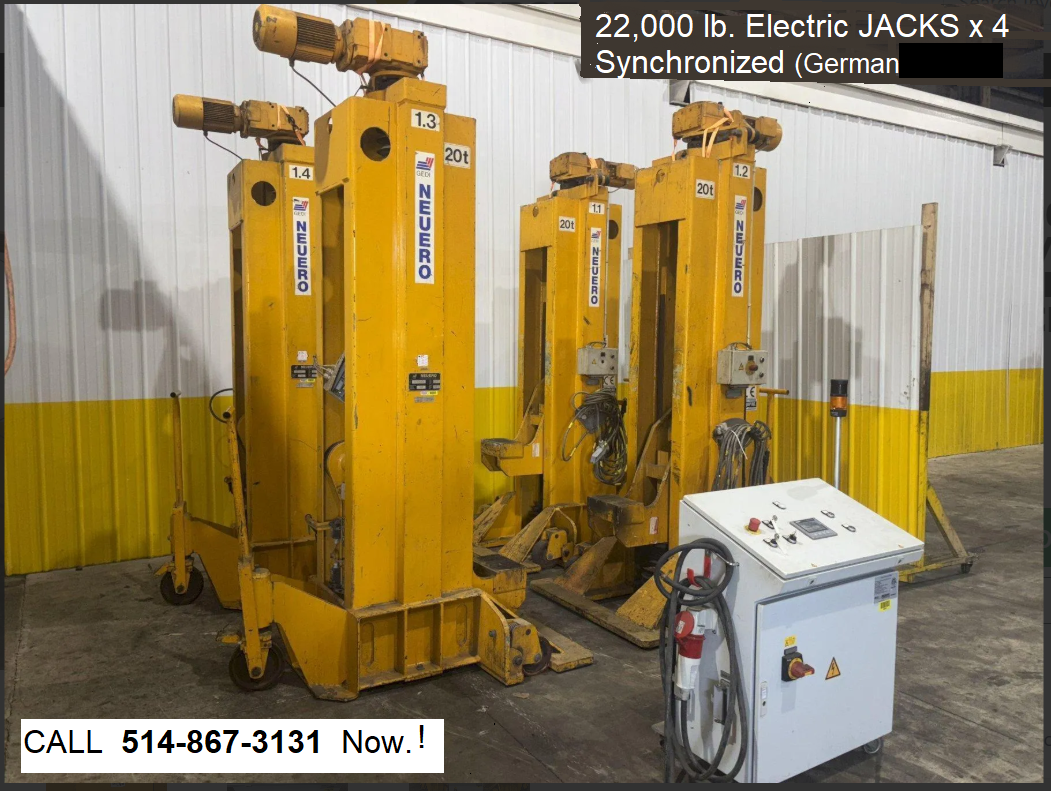 20 Ton (metric) 22 Tons, Electric Jacks. Railroad, construction, mining