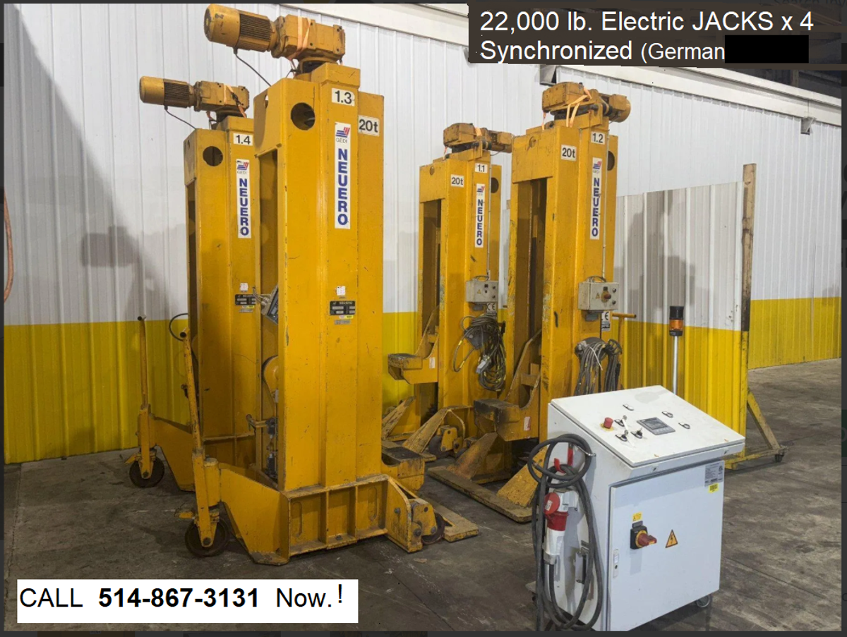 20 Ton (metric) 22 Tons, Electric Jacks. Railroad, construction, mining