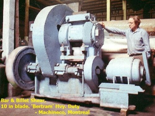 Bar & Billet Shear, 'Bertram' H.duty, mechanical, 10in blade,alloy steel