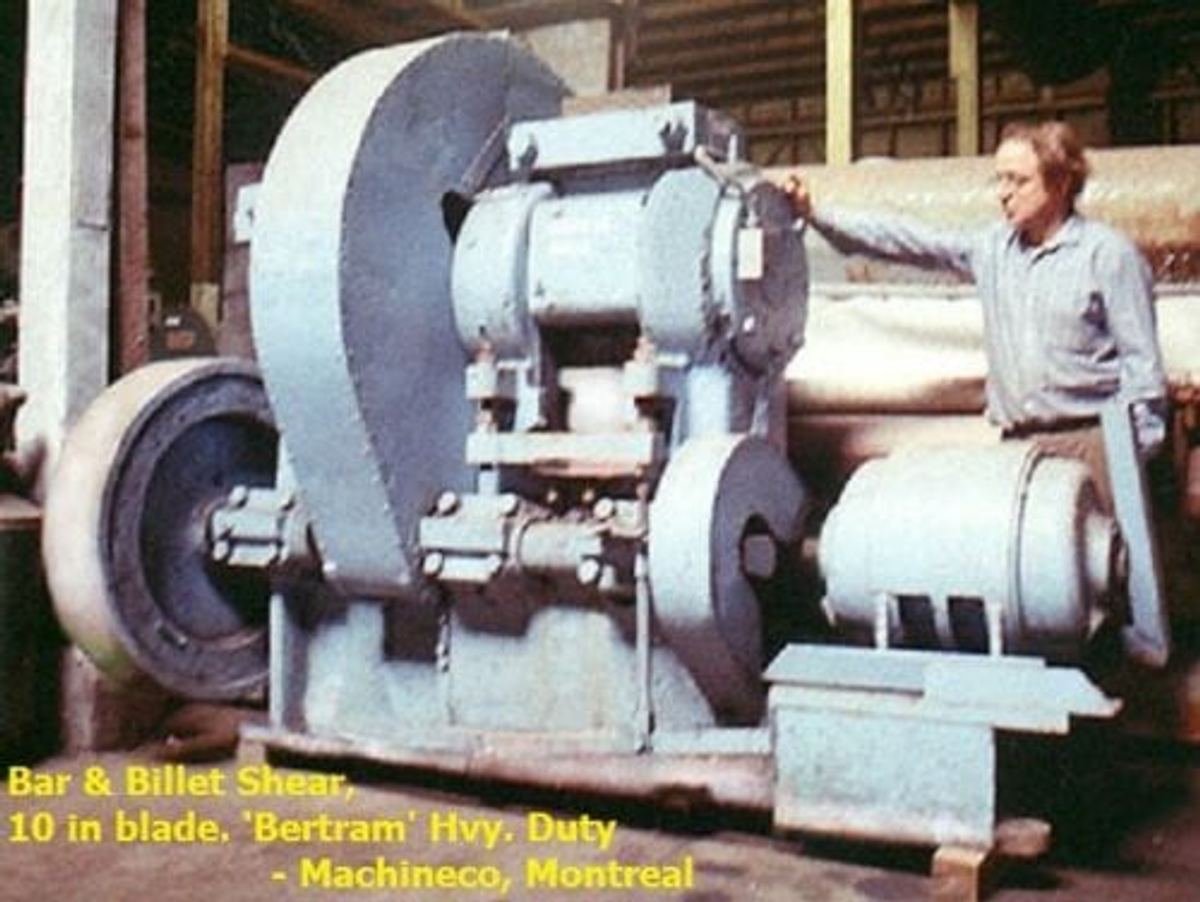 Bar & Billet Shear, 'Bertram' H.duty, mechanical, 10in blade,alloy steel