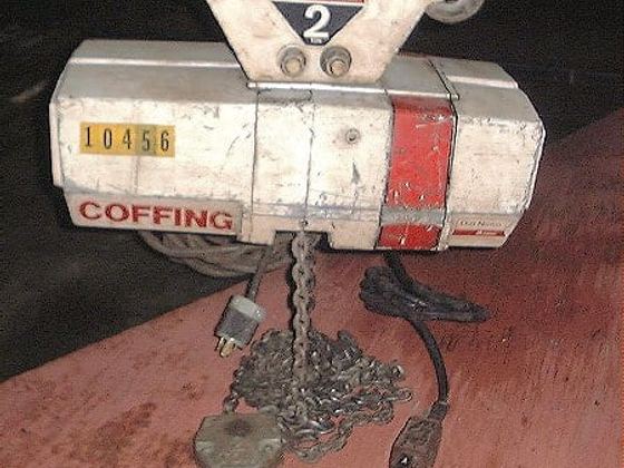 Hoist, 2 ton, Electric, link chain, "Coffing" (USA) WITH Ball-Bearing Trolley
