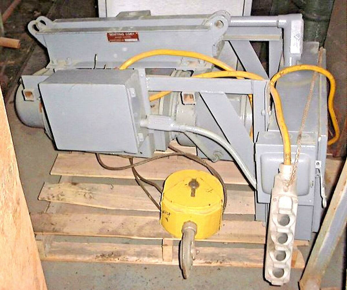 Hoist Crane 6000 lb P H Whiting USA pendant industrial 4 rope 220 volts