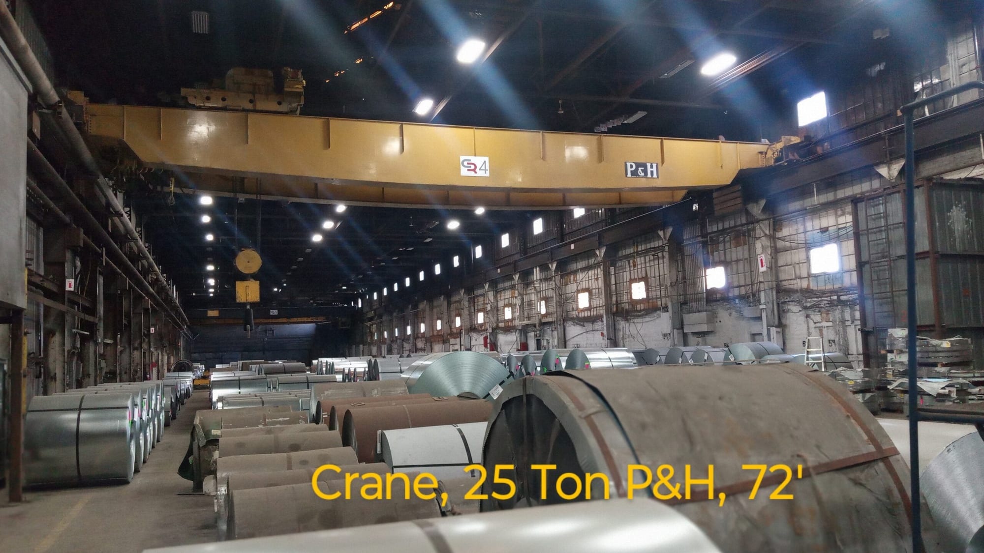 25 Ton  x 72' span Overhead Crane, P&H  (3 cranes, 25 and 30 tons, available)