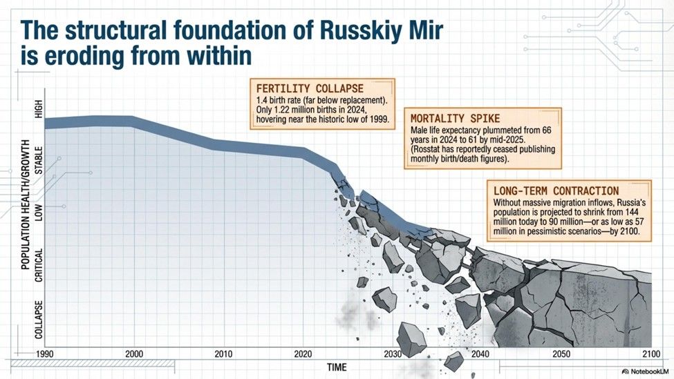 The structural foundation of Russkiy Mir is eroding from within