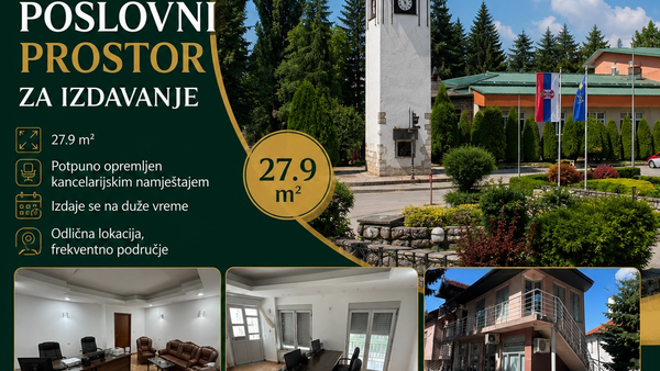 IZDAJE SE POSLOVNI PROSTOR 📐27.9m2