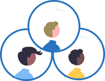 Three profile circles illustration
