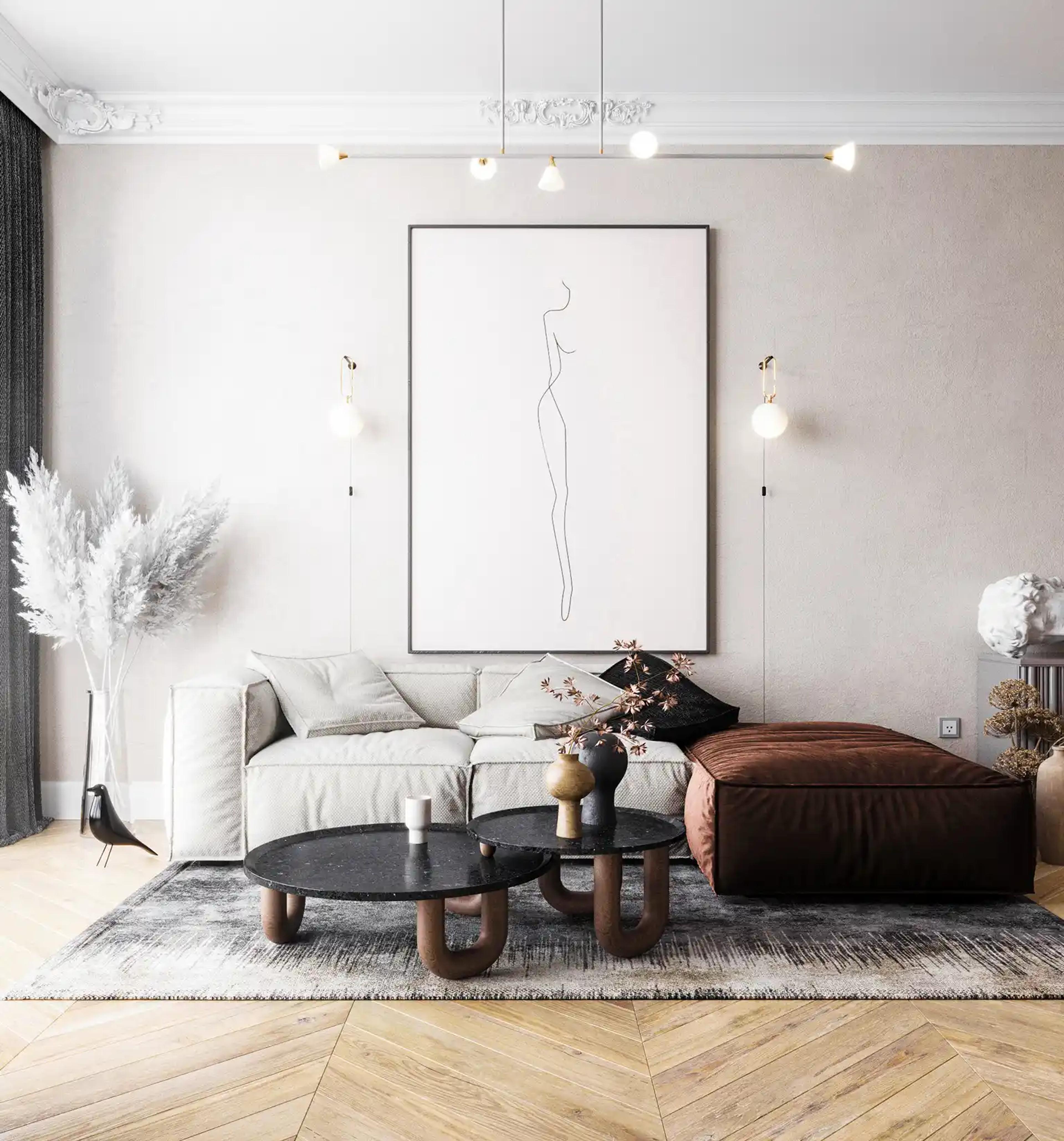 Interior design with classic accents