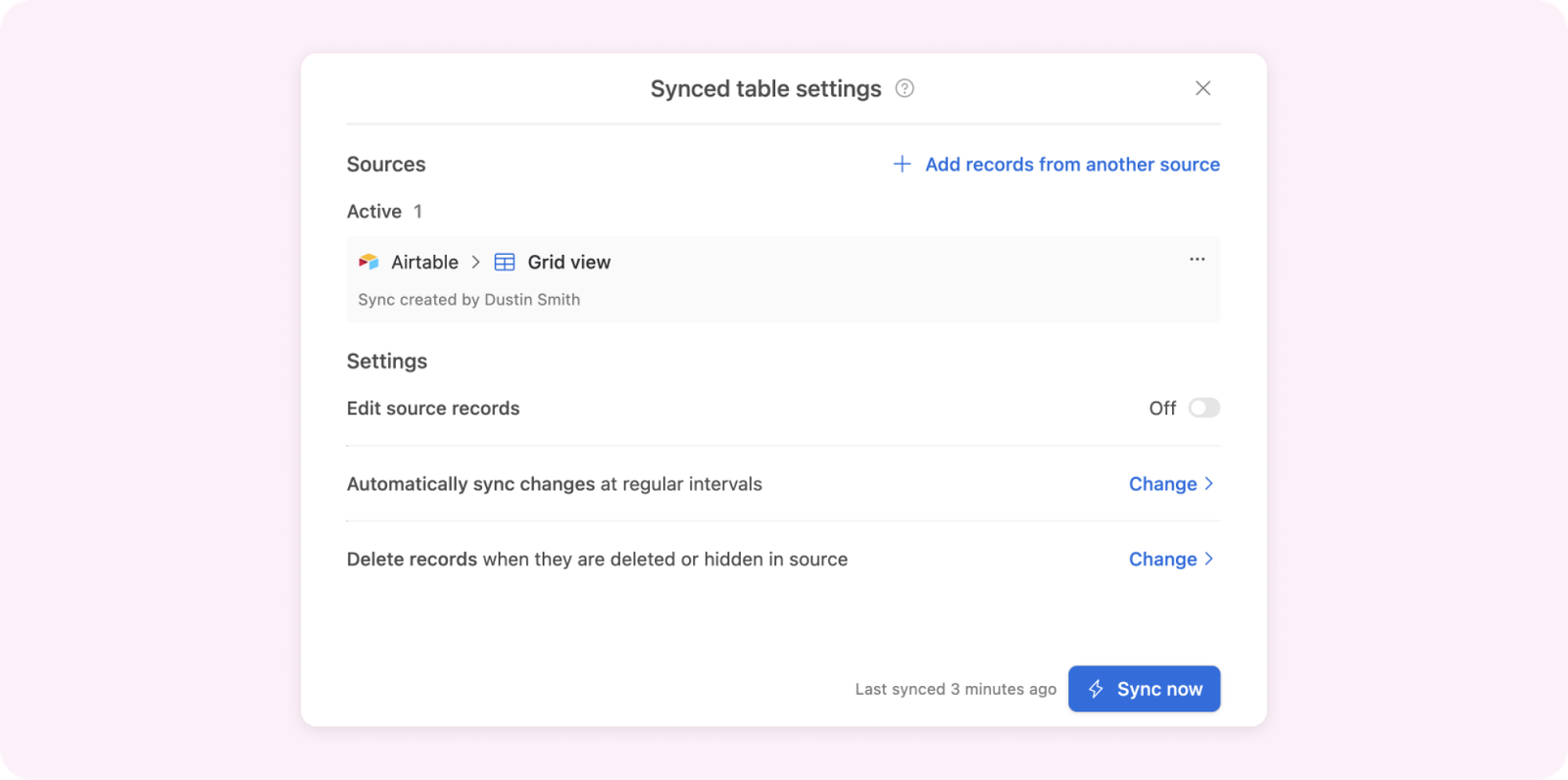 36.4 Image: Sync settings