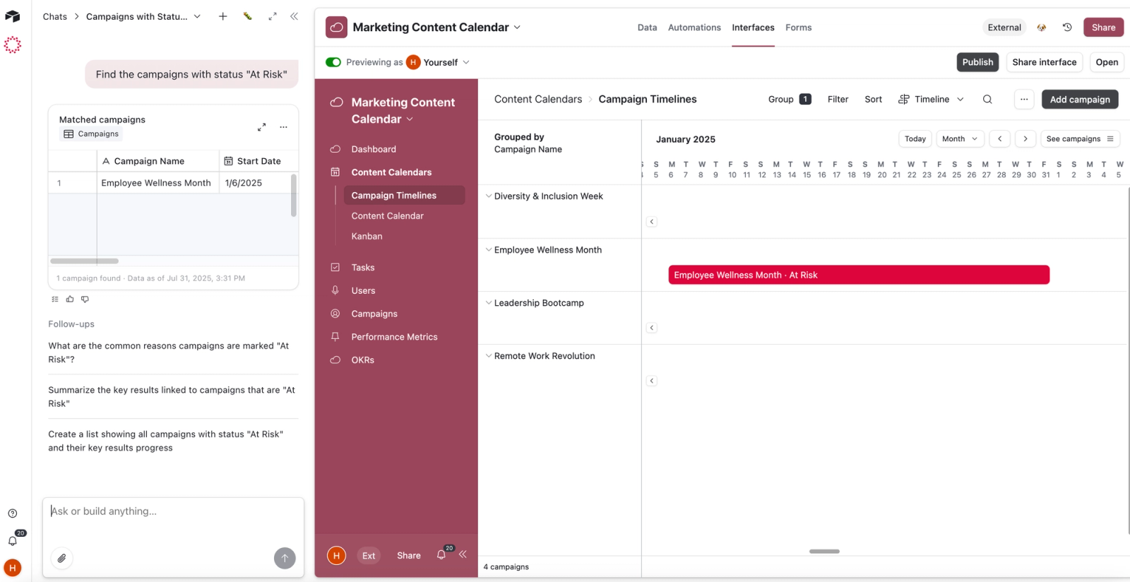ai content calendar template