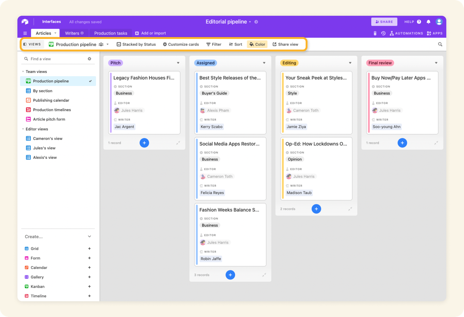 Create custom views of your data | Airtable