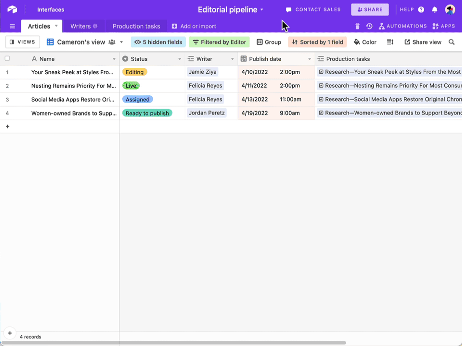 GIF: Group by section