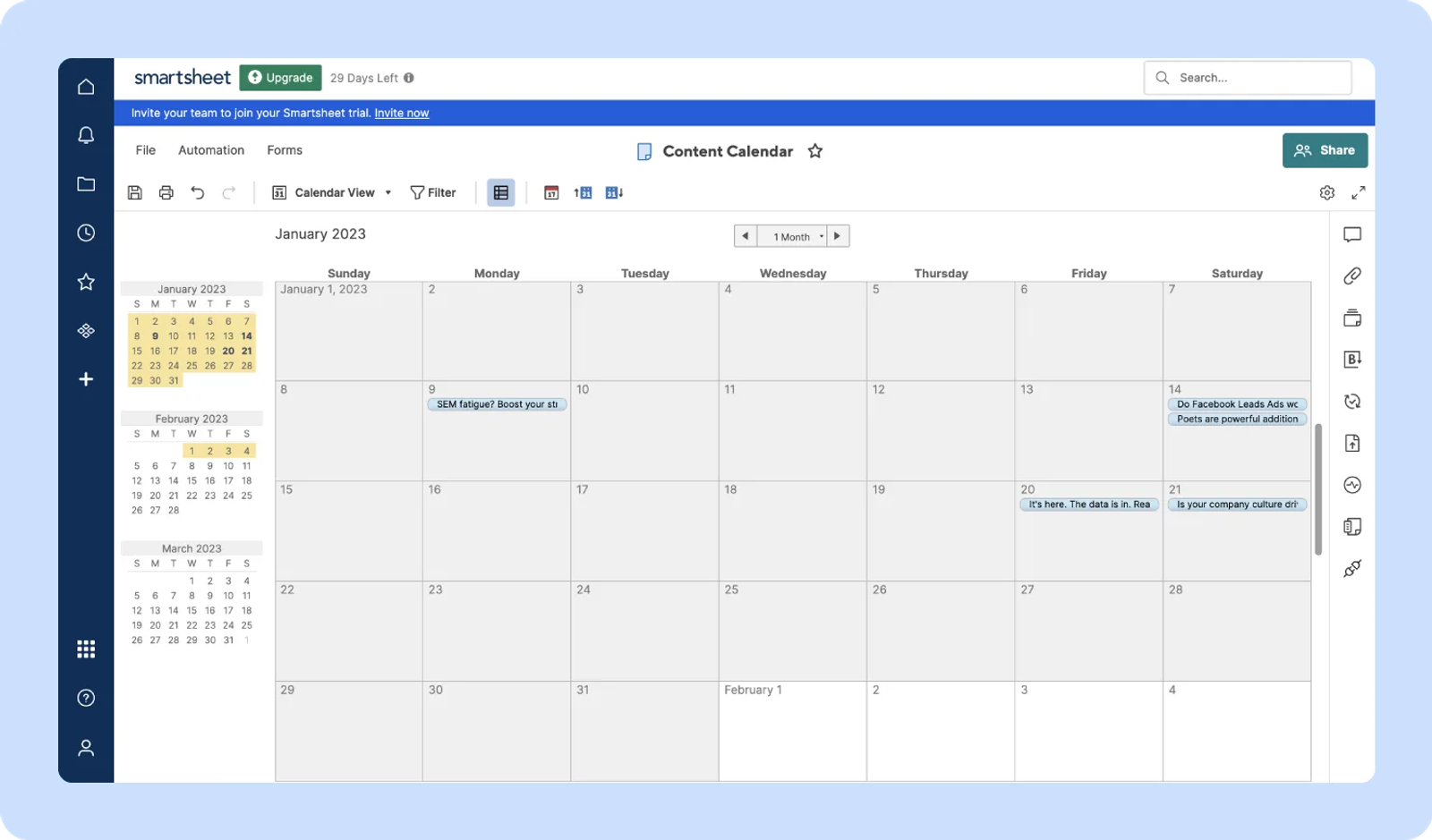 3. Smartsheet (screenshot)