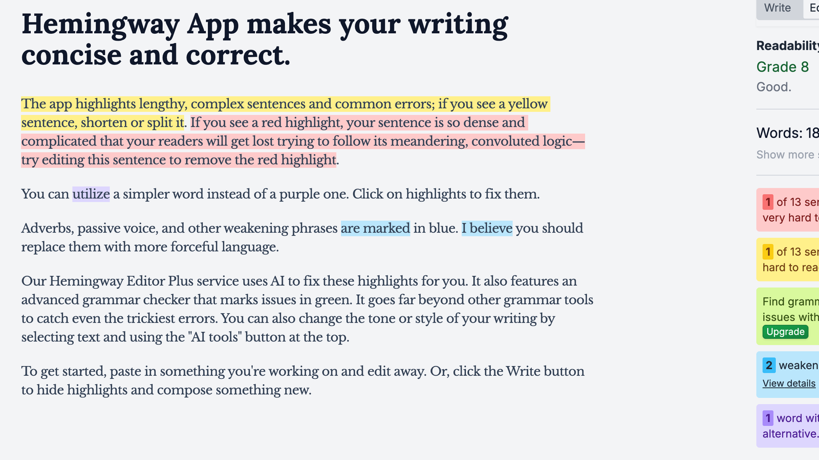 Hemingway App