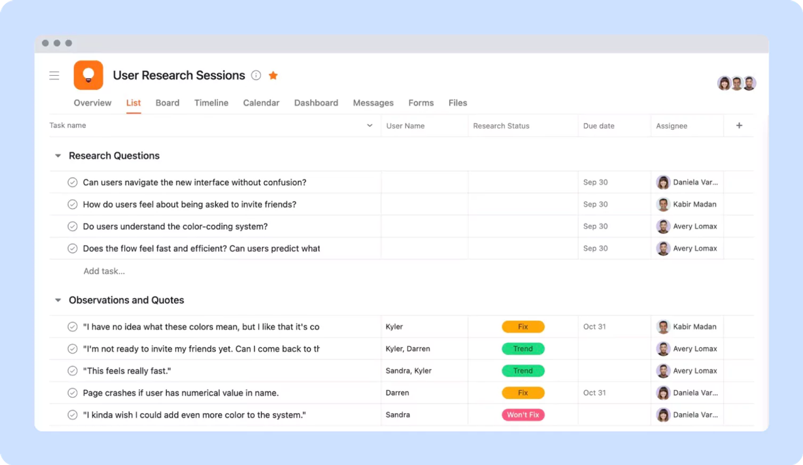 2. Asana (screenshot)