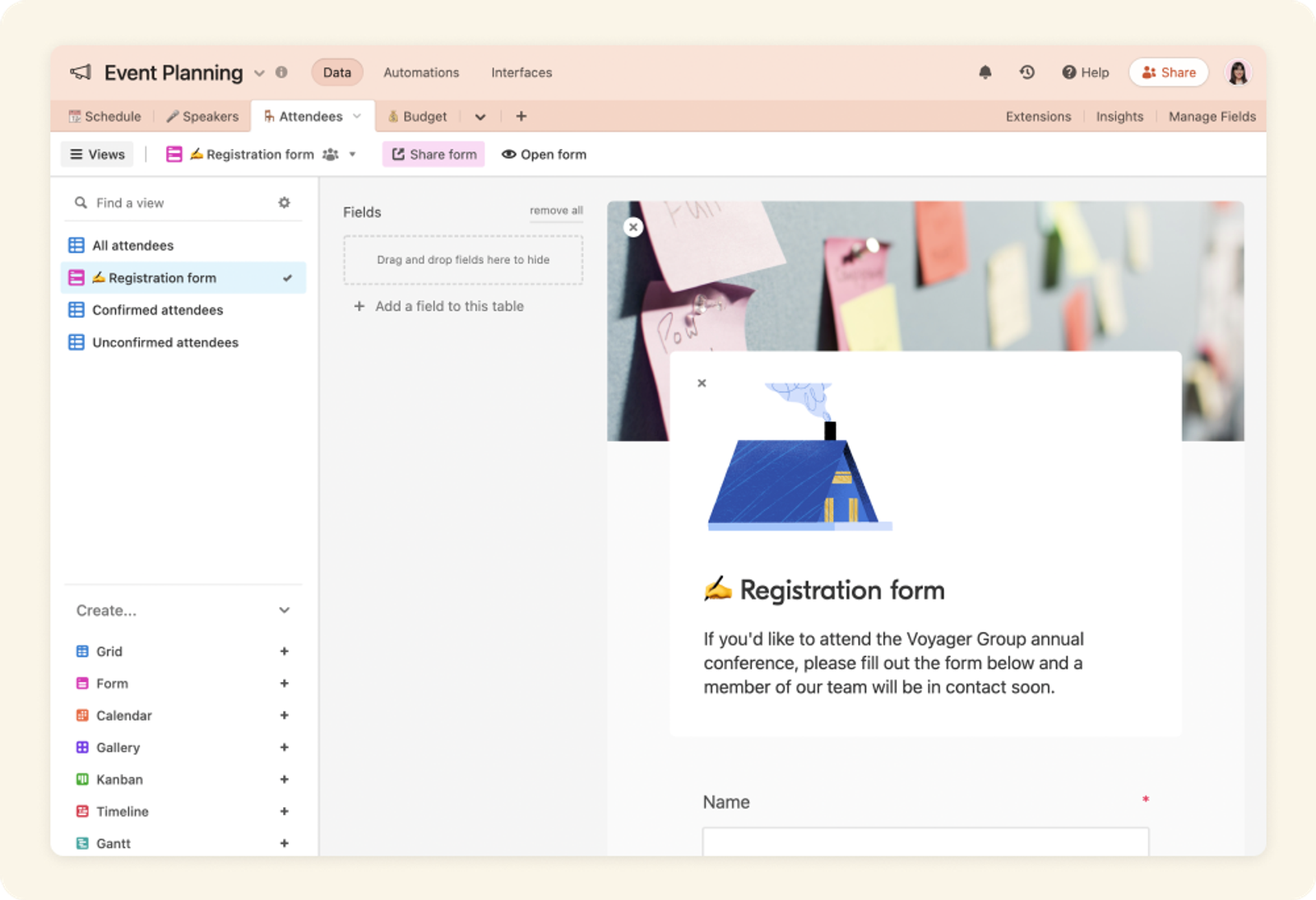 PLACEHOLDER: Registration form