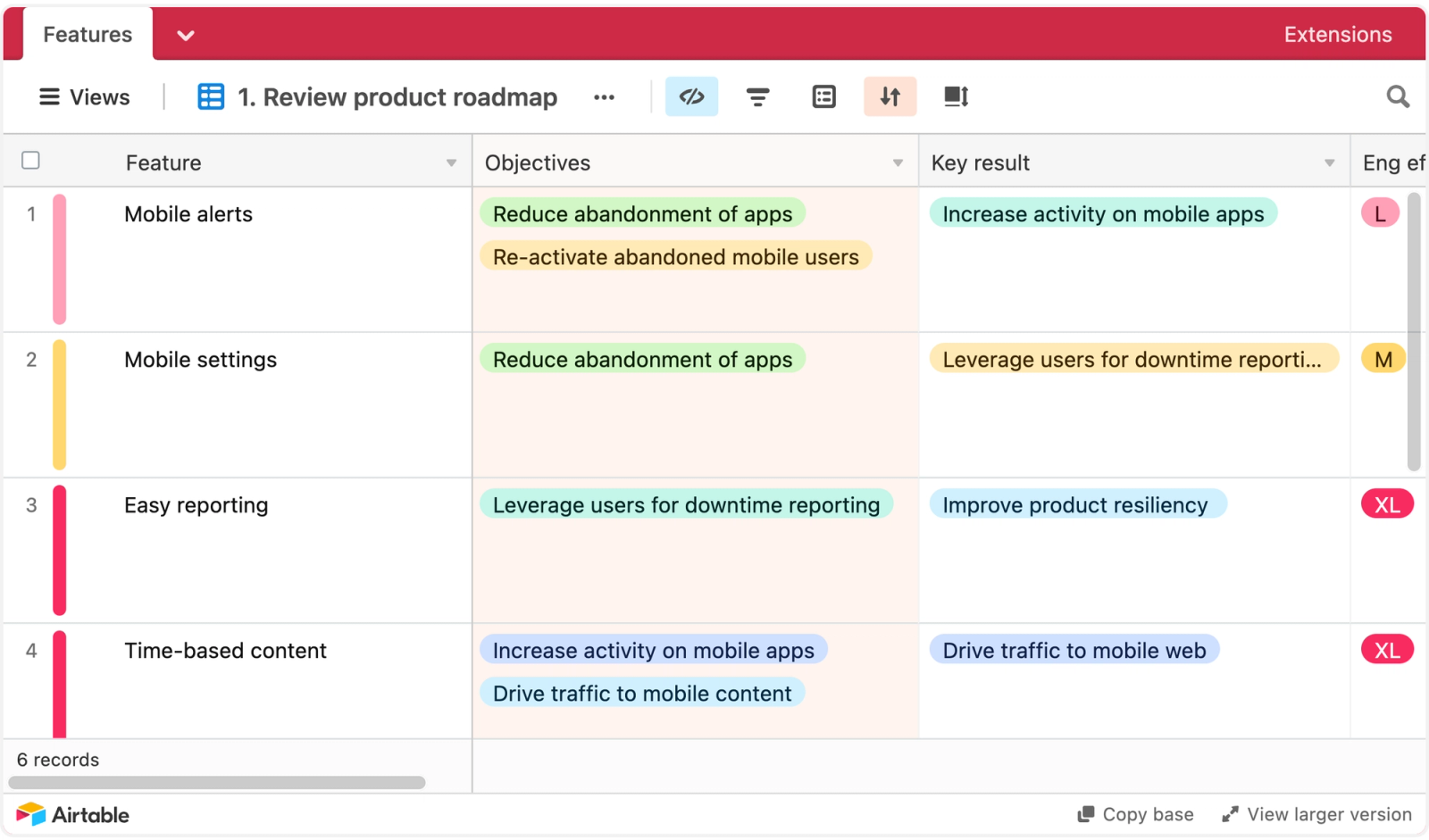 Product Roadmap Template