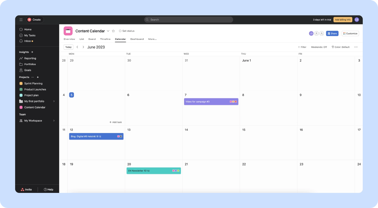 2. Asana (screenshot)