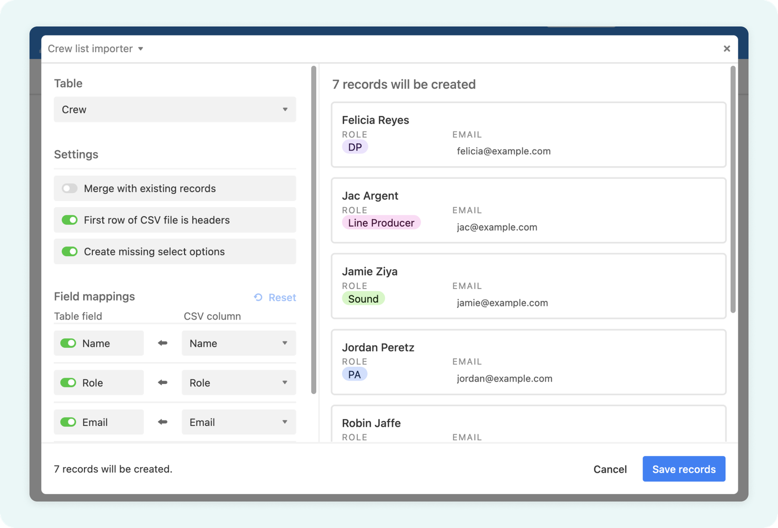 CSV Import