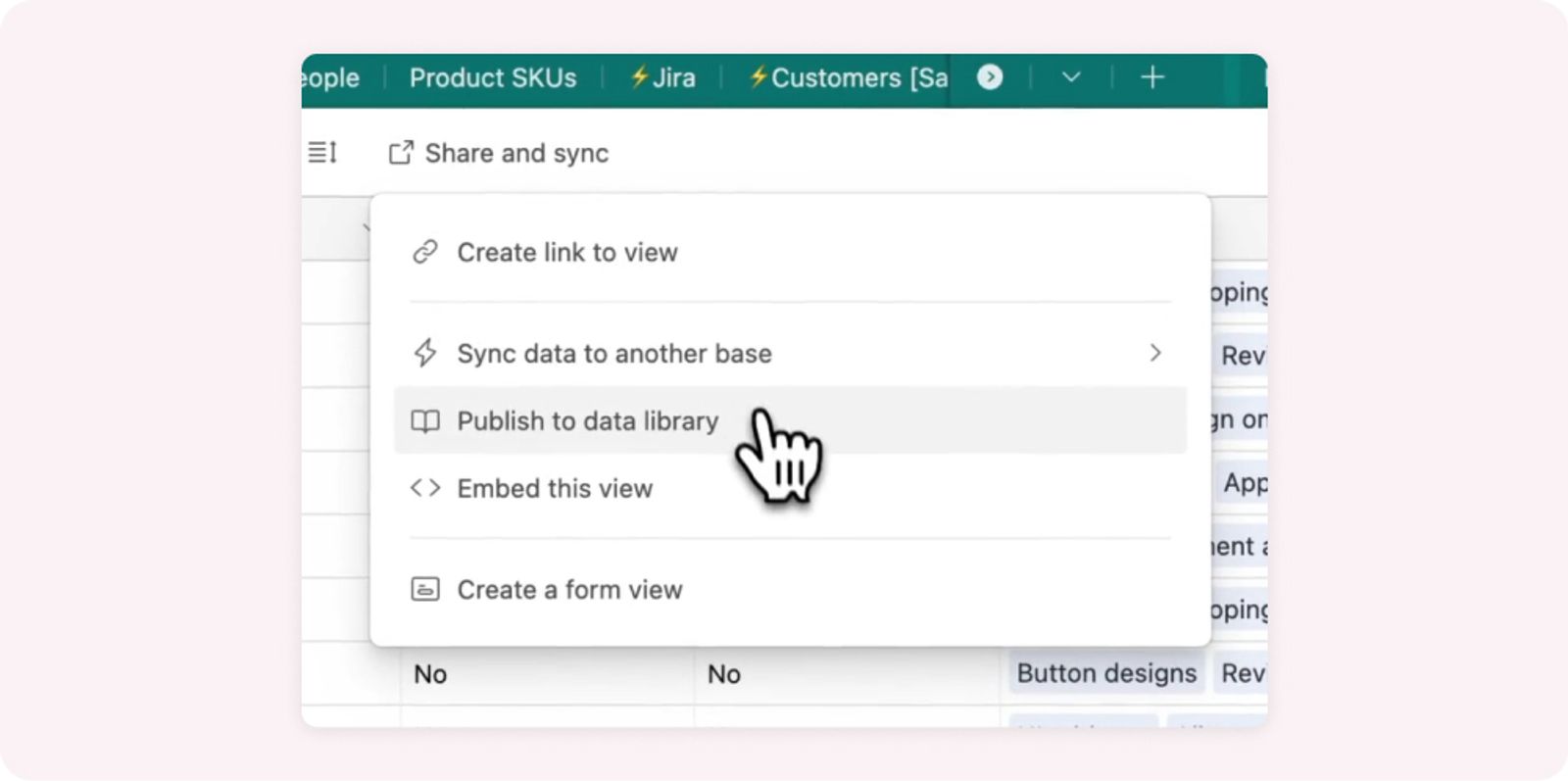 Publish to data library