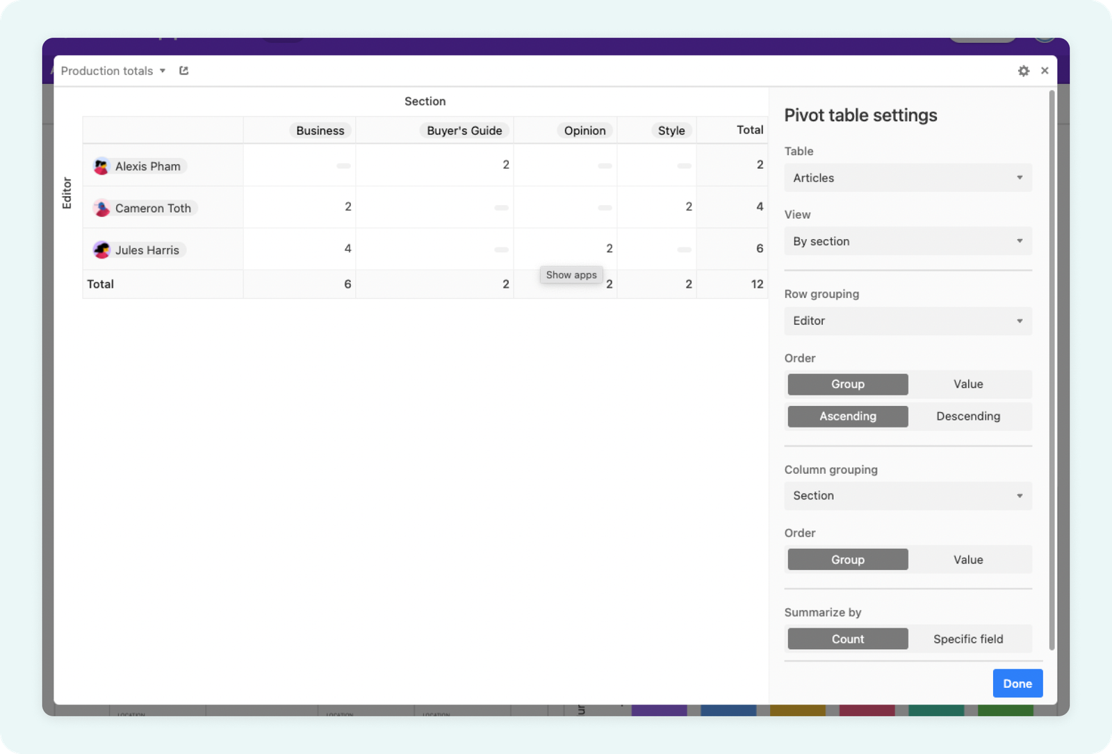 Pivot Table