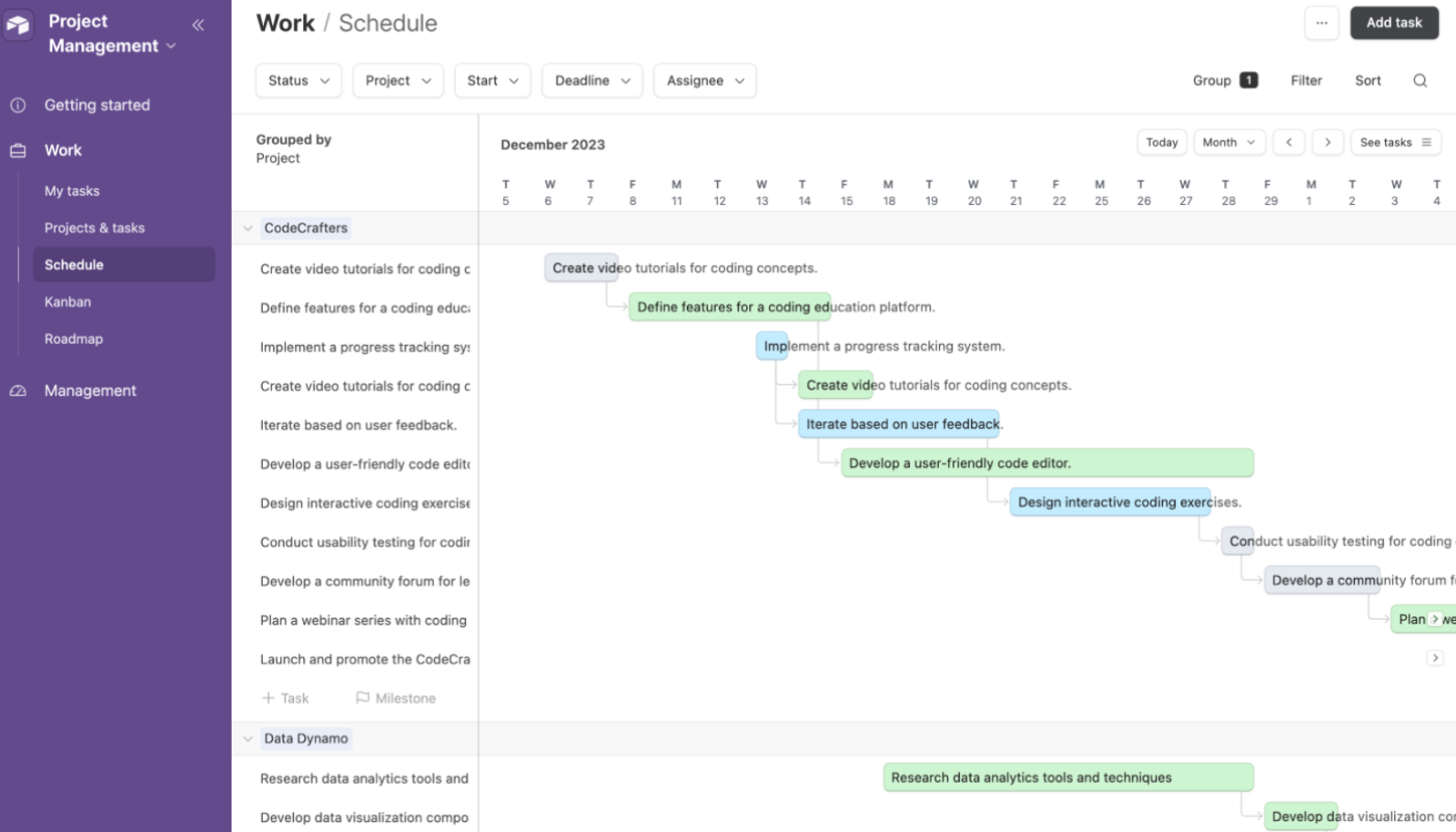 project management template
