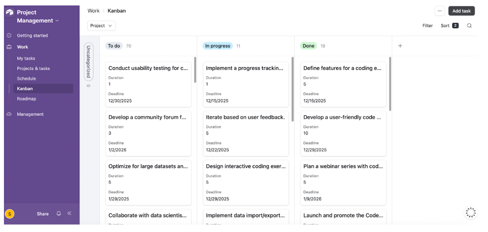 kanban tempate