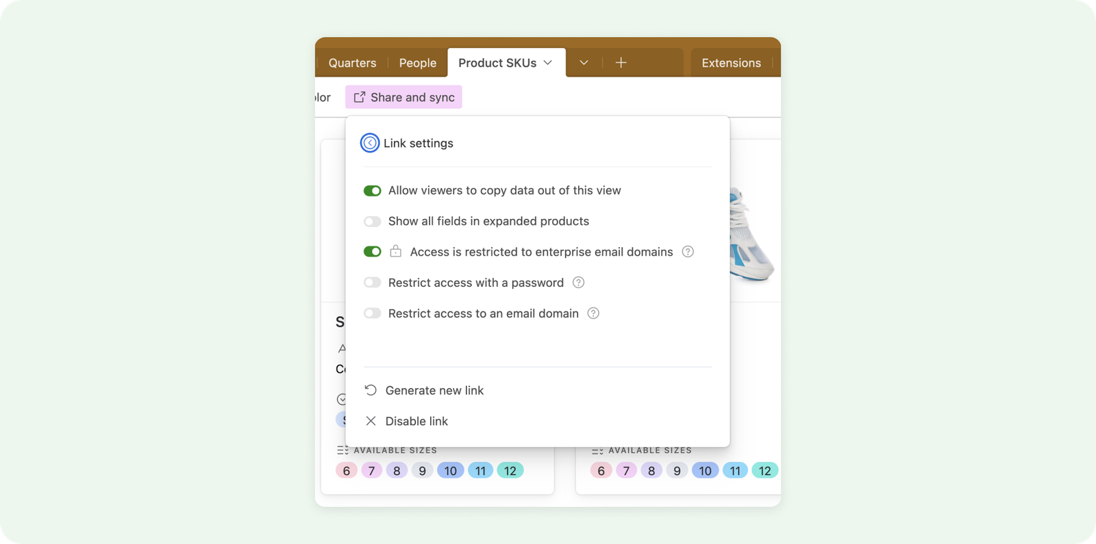 17.3 Shared view link configuration