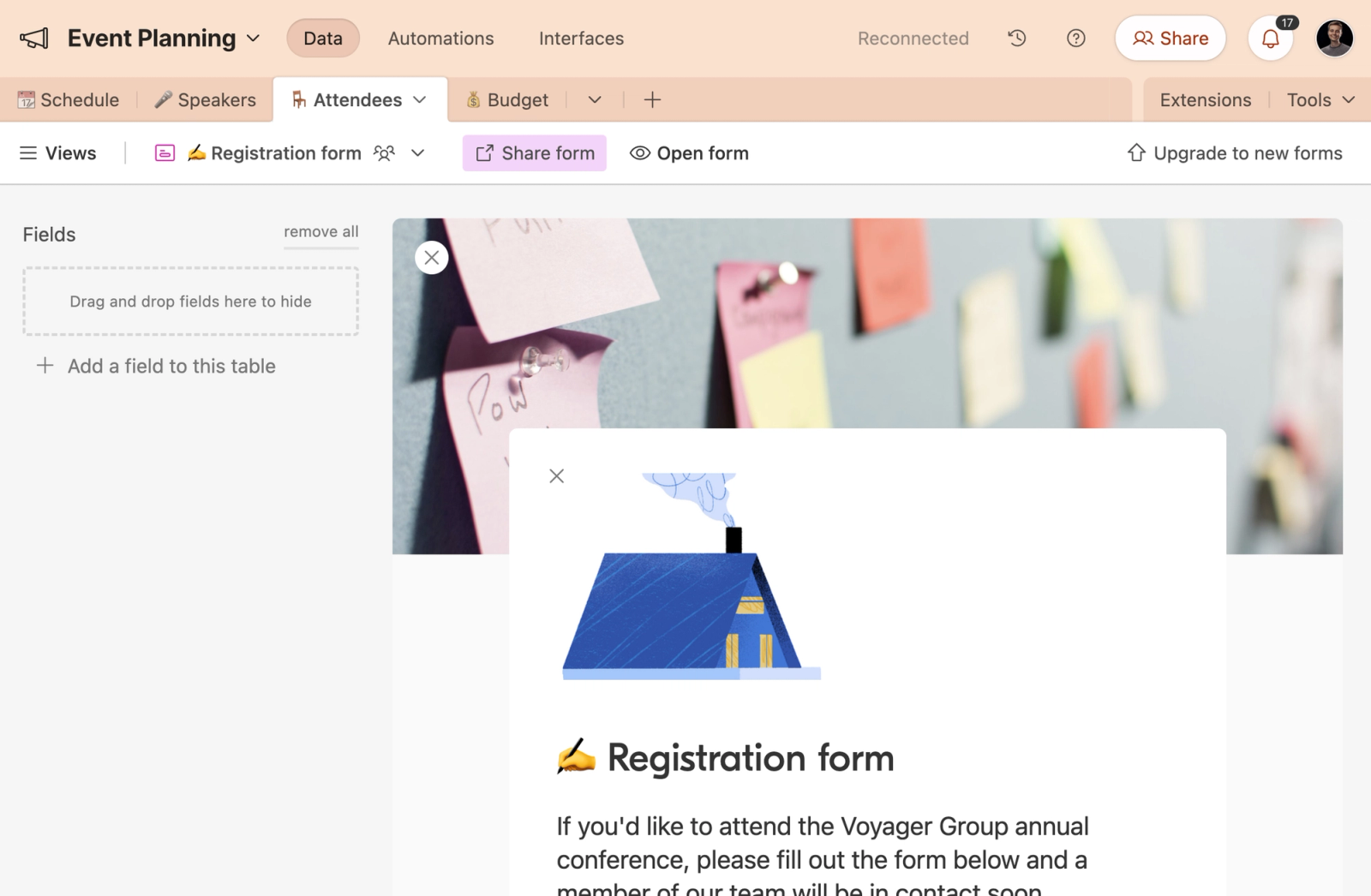 18.1 Registration form