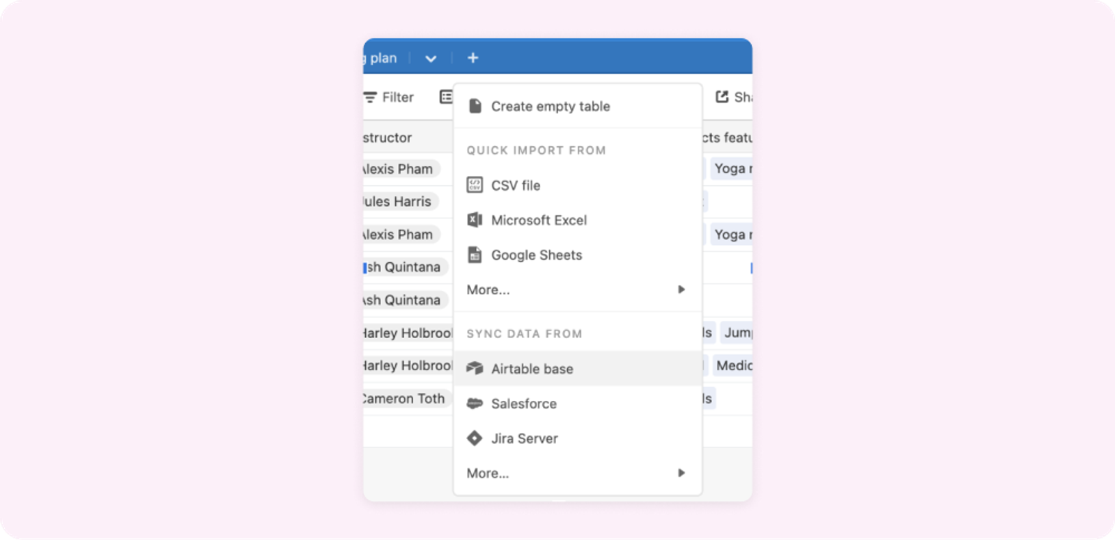 Image: dropdown configure sync