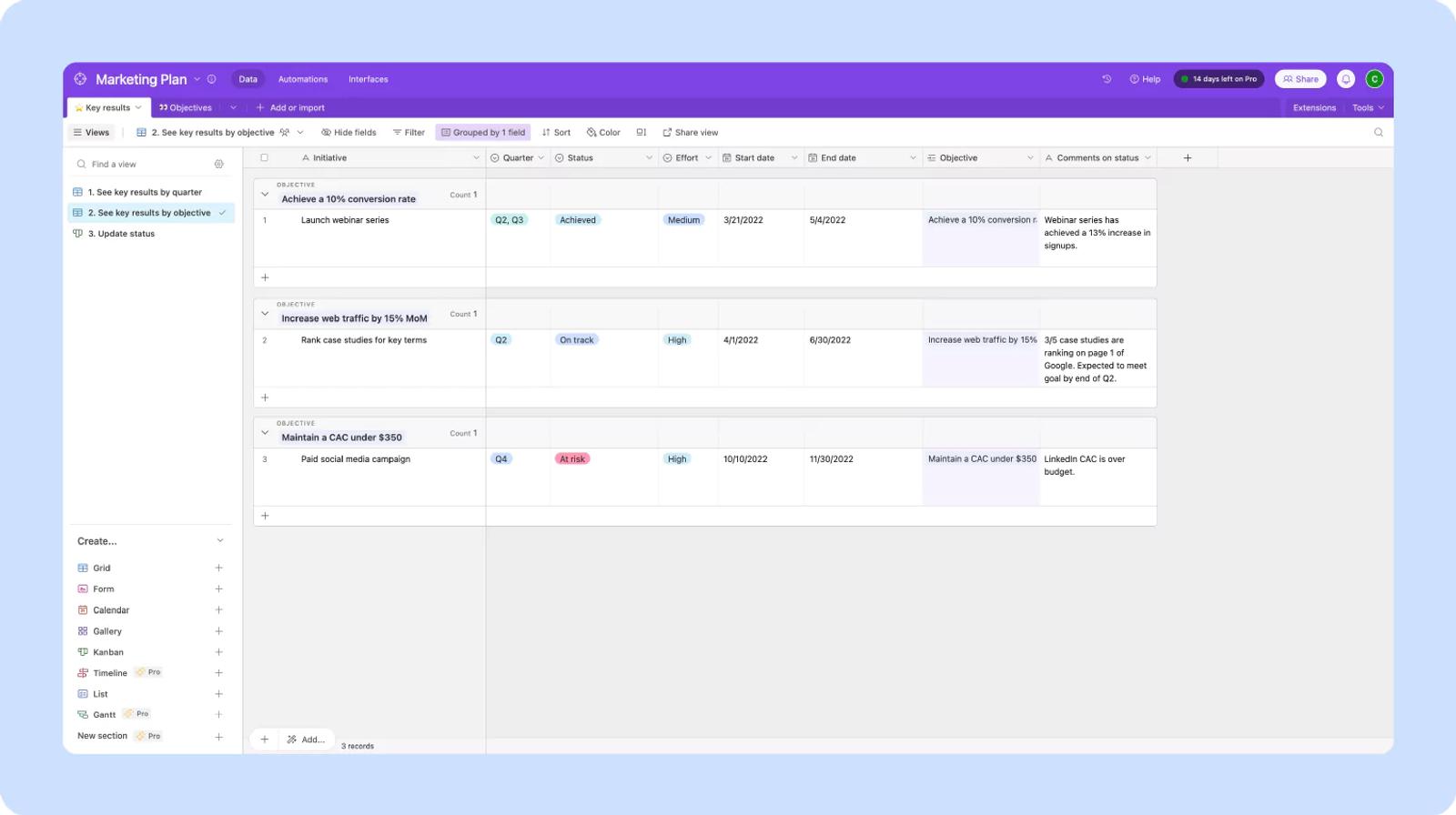 Marketing plan screenshot 2