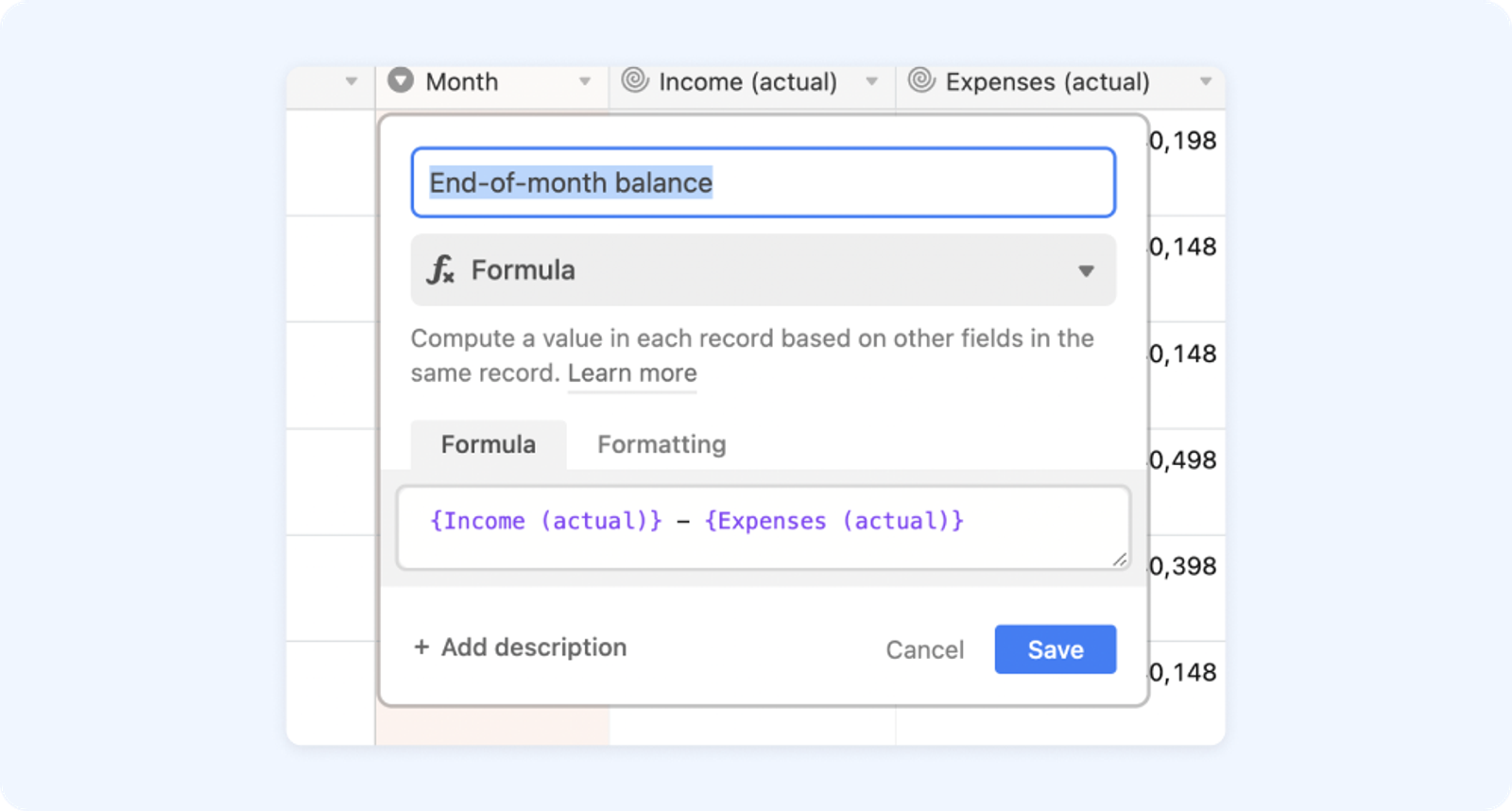 30.2 Subtract formula