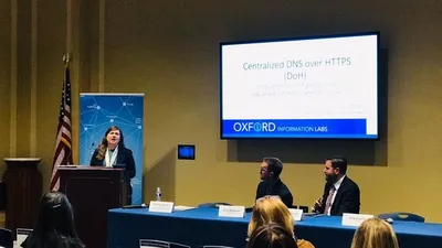 Stacie giving a talk on DNS on Protecting Children from Online Exploitation